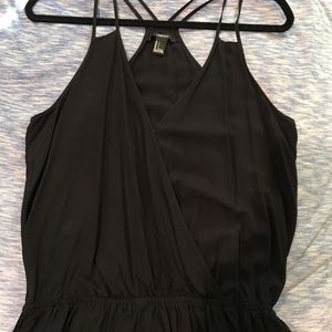 Black razor back peplum top